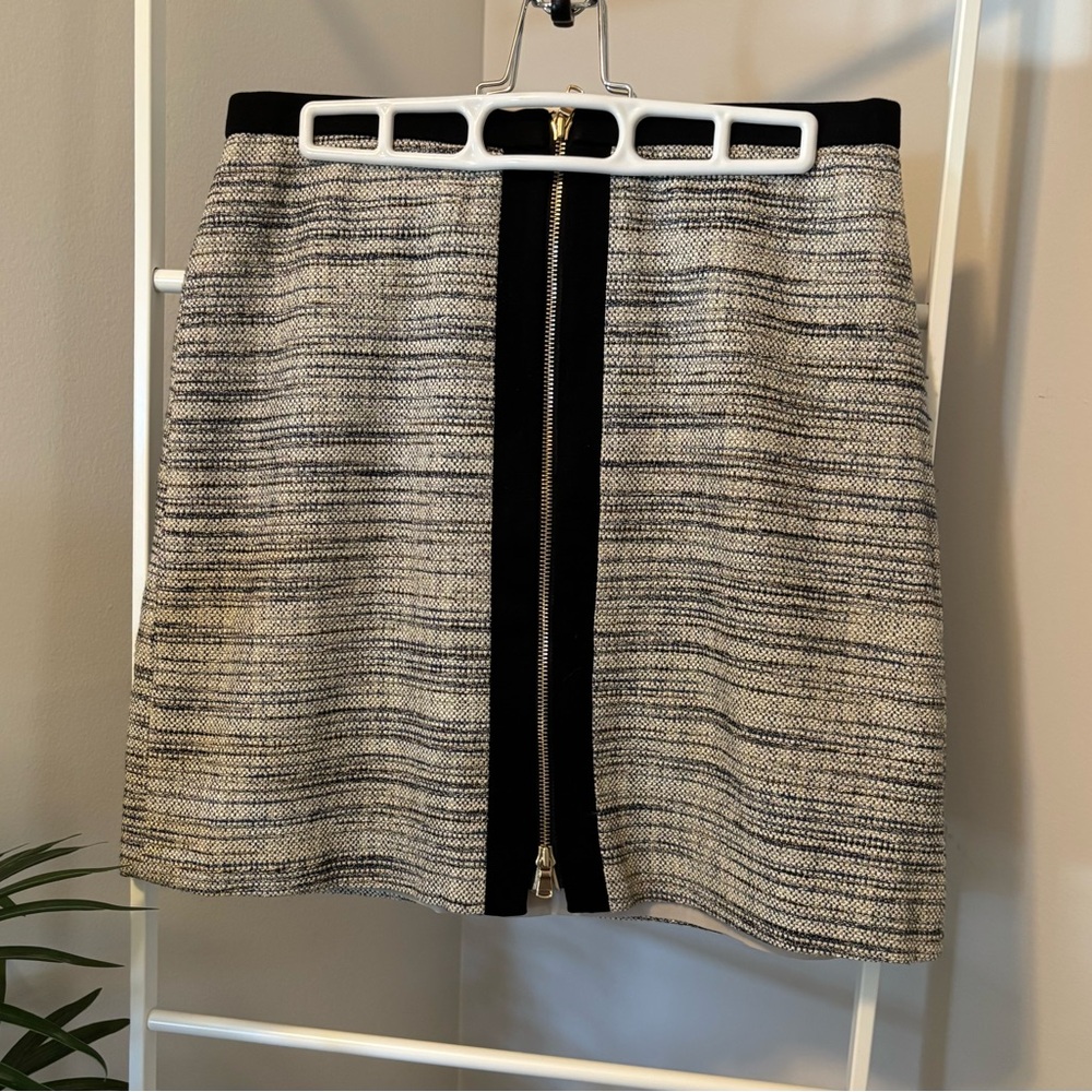 Ann Taylor Black and Gray Tweed Pencil Skirt